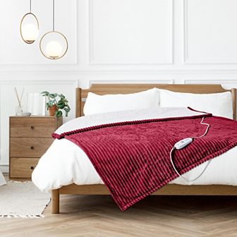 SERWALL 62"*84" Reversible Flannel & Sherpa Electirc Blanket with Temperature & Timing Functions
