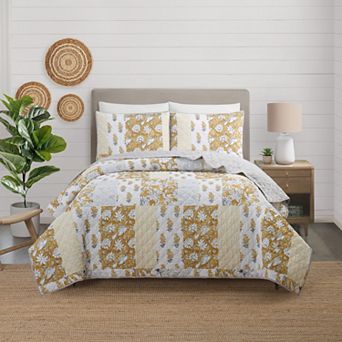 Modern Heirloom Saffron Quilt Set with Shams