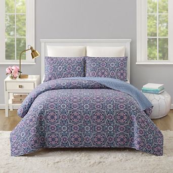Modern Heirloom Lavender Florals Quilt Set