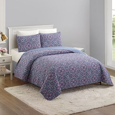 Modern Heirloom Lavender Florals Quilt Set
