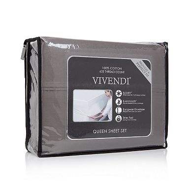 Vivendi 625 Thread Count Cotton Solid Sheet Set