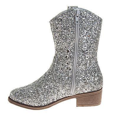 Kensie Girls' Glittery Western Boots