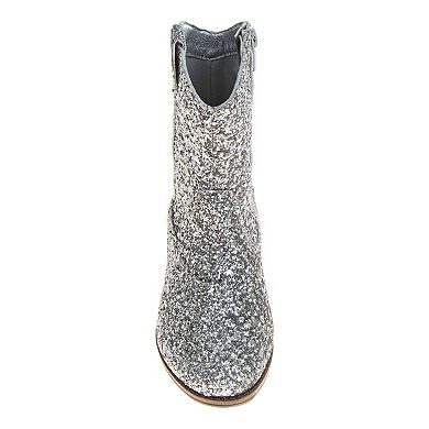 Kensie Girls' Glittery Western Boots