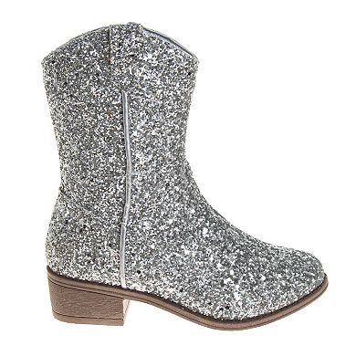 Kensie Girls' Glittery Western Boots