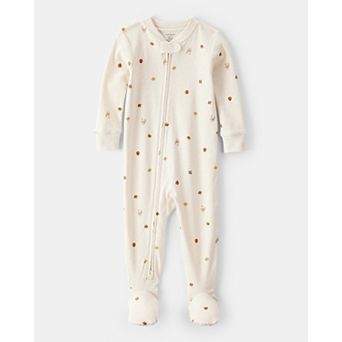 Baby Carter's Thanksgiving Print 100% Cotton Long Sleeve Footed Pajamas