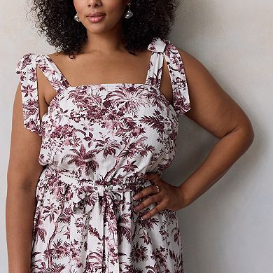 Plus Size LC Lauren Conrad Tie Strap Tea Length Dress