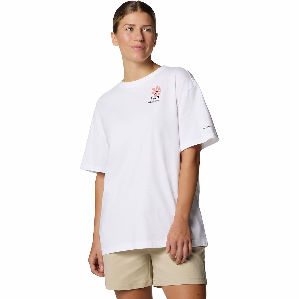 Columbia Women's Rolling Bend Graphic Oversize T-Shirt - Lavender Pearl, Mountainview