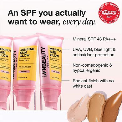 Mineral Sun Glow Broad Spectrum Sunscreen SPF 43 PA +++ with Peptides and Vitamin C