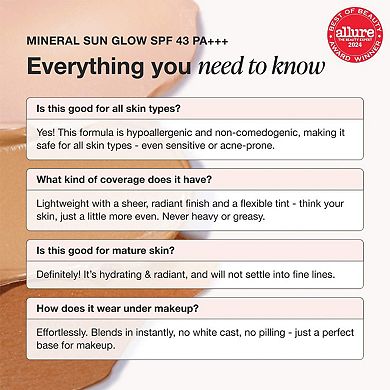 Mineral Sun Glow Broad Spectrum Sunscreen SPF 43 PA +++ with Peptides and Vitamin C