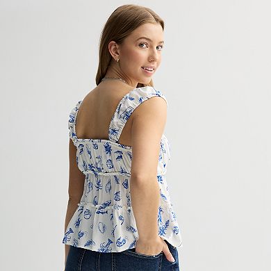Juniors' Rewind Tiered Woven Tank Top