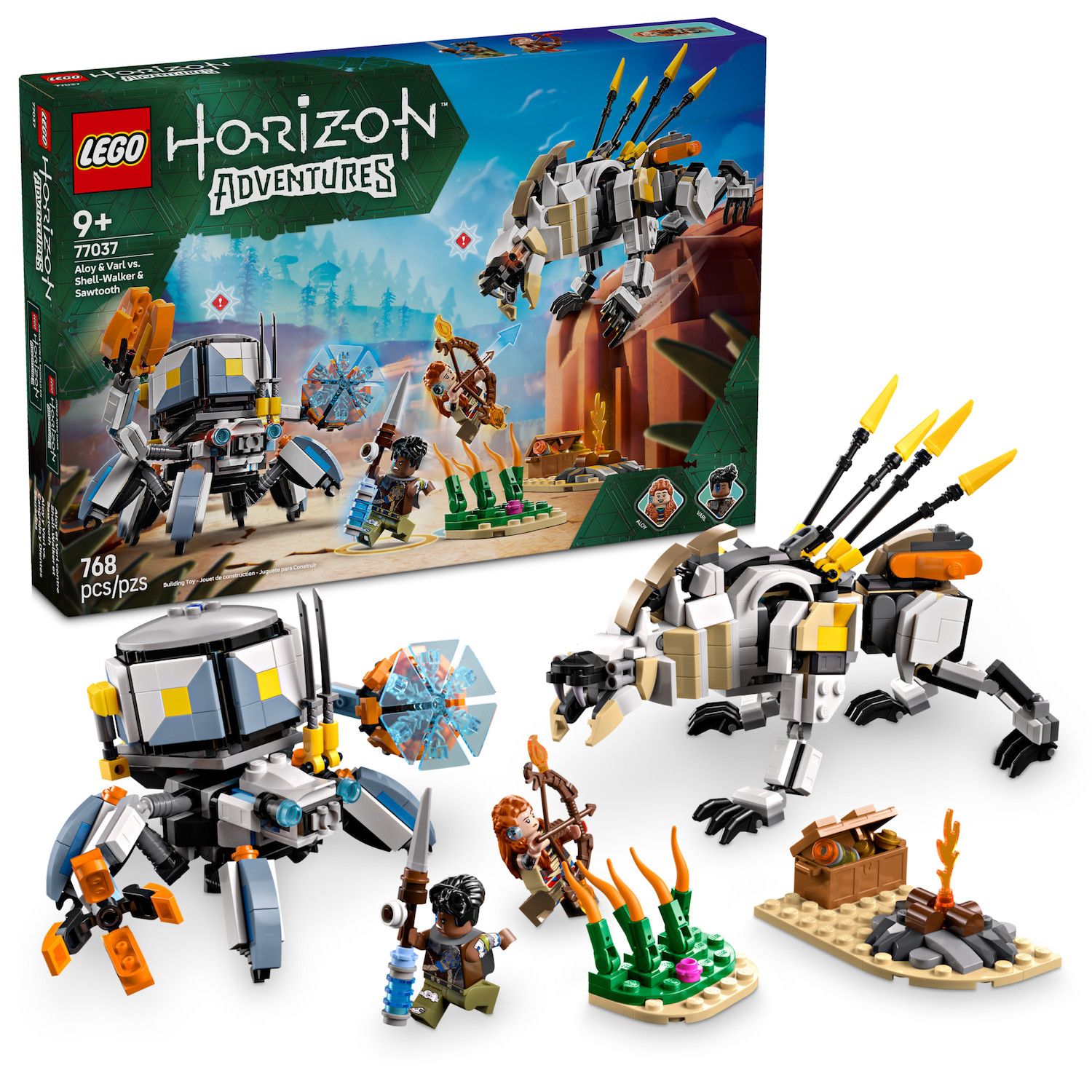 LEGO Horizon Adventures Aloy & Varl vs. Shell-Walker & Sawtooth Toy - 77037