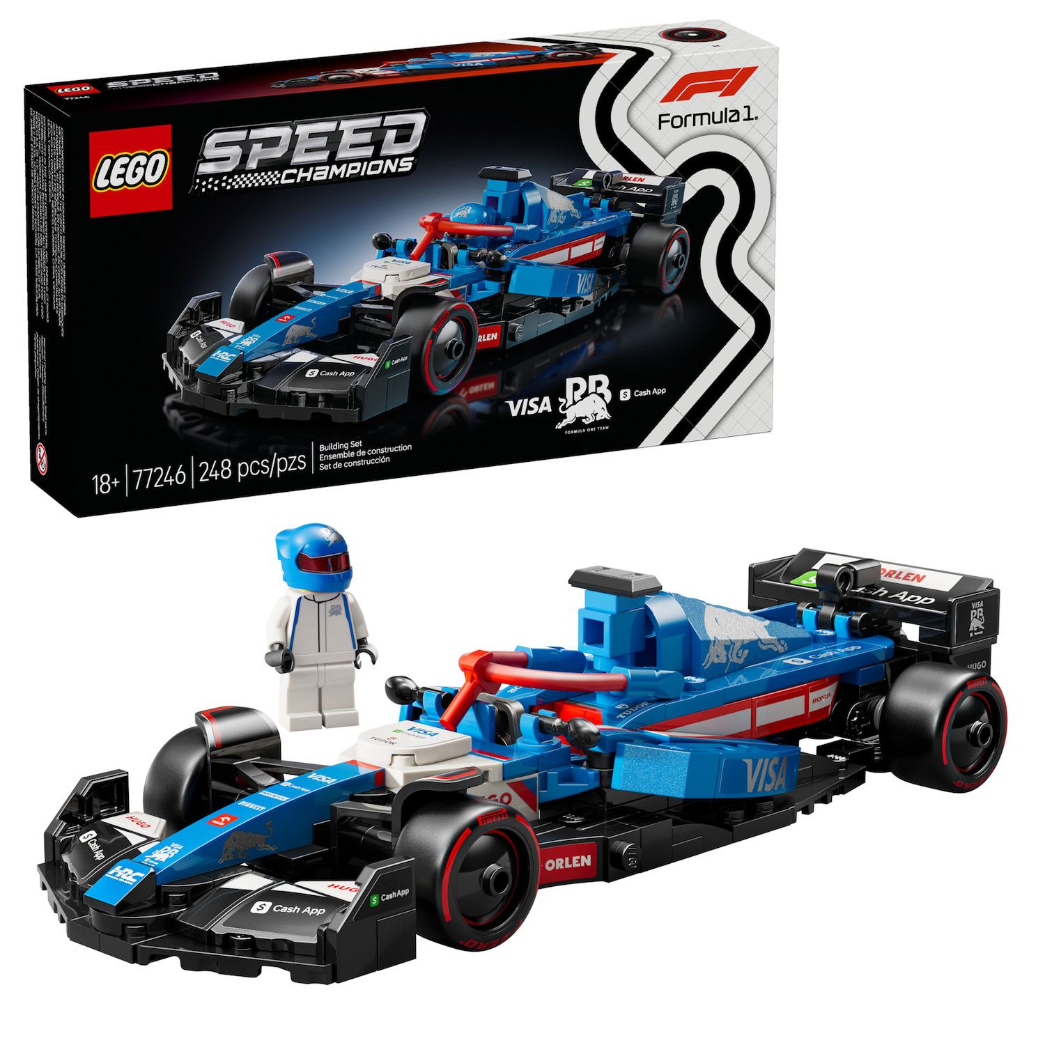 Детские конструкторы LEGO Speed Champions Visa Cash App RB Vcarb 01 F1 Race Car Model Kit - 77246 — фото 1