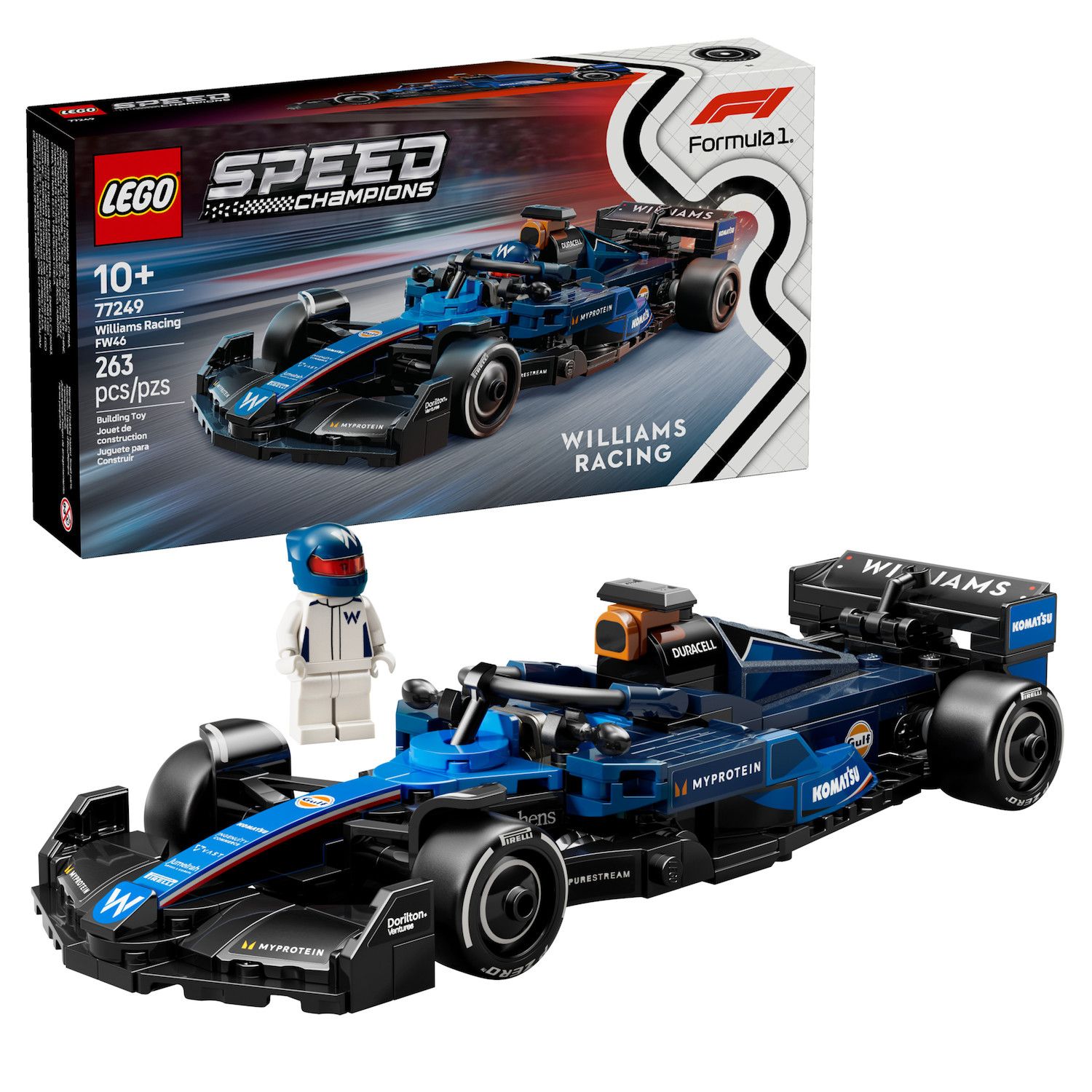 Детские конструкторы LEGO Speed Champions Williams Racing FW46 F1 Race Car Toy Building Set - 77249