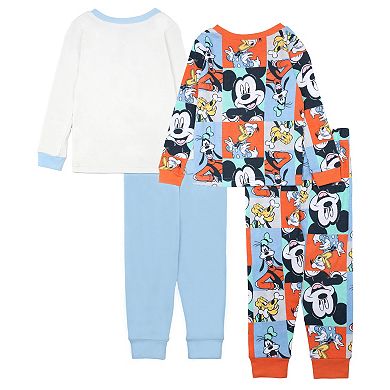 Disney's Mickey Mouse "M Mickey" Toddler 4-pc. Pajama Tops & Pajama Bottoms Set
