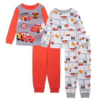 Disney / Pixar's Cars Lightning McQueen "McQueen Road" Toddler 4 pc Pajama Tops & Pajama Bottoms Set