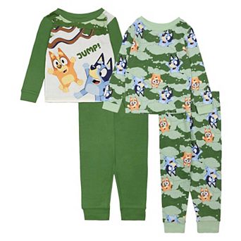 Toddler Bluey "Jump!" 4 pc Pajama Tops & Pajama Bottoms Set