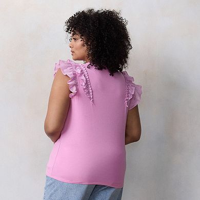 Plus Size LC Lauren Conrad Mixed Media Tank