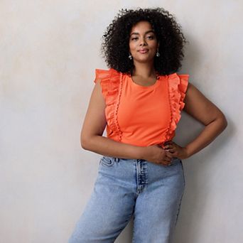 Plus Size LC Lauren Conrad Mixed Media Tank