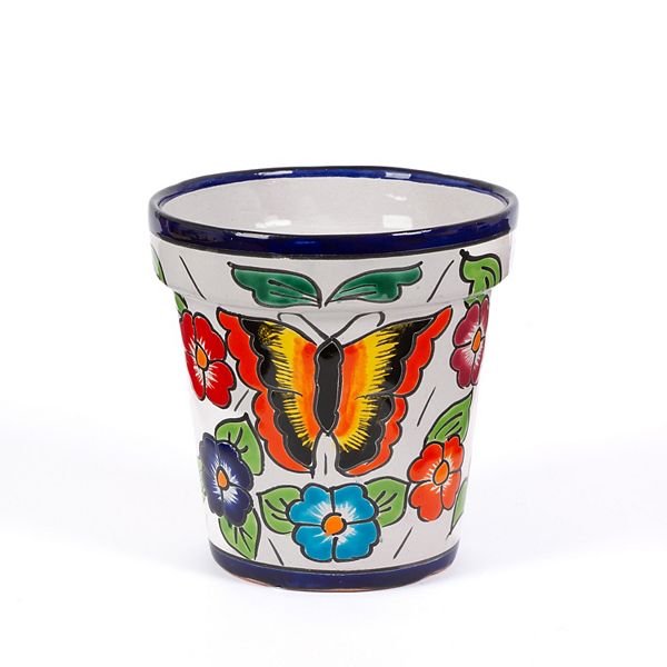 Gerson 7-in. Talavera Pot - Butterfly Multi