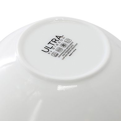 Olstead 8 Piece 6.8 Inch Round Break-Resistant Tempered Opal Glass Bowl Set in White