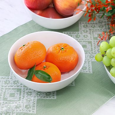 Olstead 8 Piece 6.8 Inch Round Break-Resistant Tempered Opal Glass Bowl Set in White