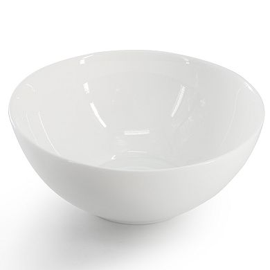 Olstead 8 Piece 6.8 Inch Round Break-Resistant Tempered Opal Glass Bowl Set in White