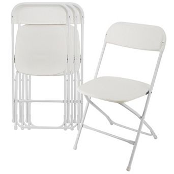 Elama 4 pc Plastic Folding Chair in White