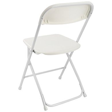 Elama 4 Piece Plastic Folding Chair in White