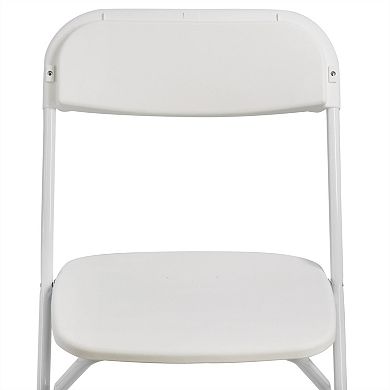Elama 4 Piece Plastic Folding Chair in White
