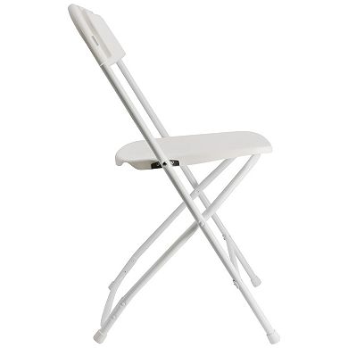 Elama 4 Piece Plastic Folding Chair in White