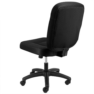 Elama Mid Back Adjustable Fabric Office Chair in Black