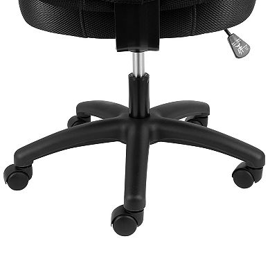 Elama Mid Back Adjustable Fabric Office Chair in Black