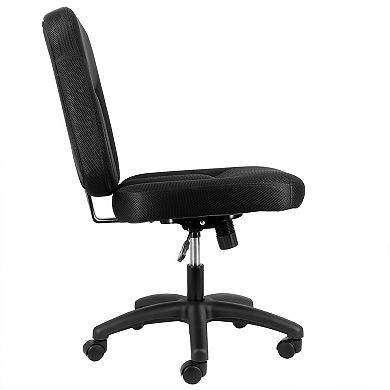 Elama Mid Back Adjustable Fabric Office Chair in Black