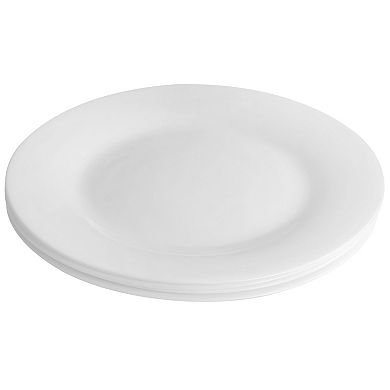 Farthington 4 Piece Tempered Opal Glass Dinner Plate Set in White