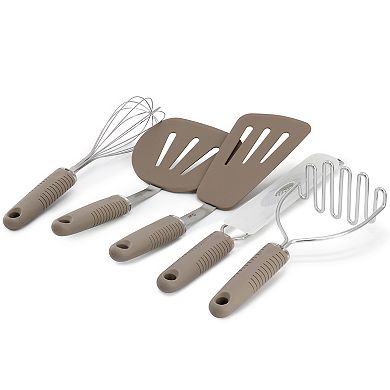 Newcrest 5 Piece Prep and Cook Kitchen Tool Set in Taupe