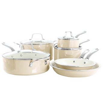 10 pc Enameled Heavy Gauge Aluminum Ceramic Nonstick Cookware Set