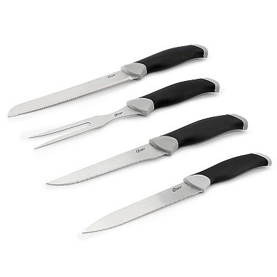 Lindbergh 22 Piece Stainless Steel Cutlery Set with Storage Block in Black