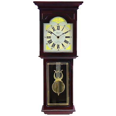 Bedford Clock Collection Redwood 23 Inch Redwood Oak Finish Wall Clock