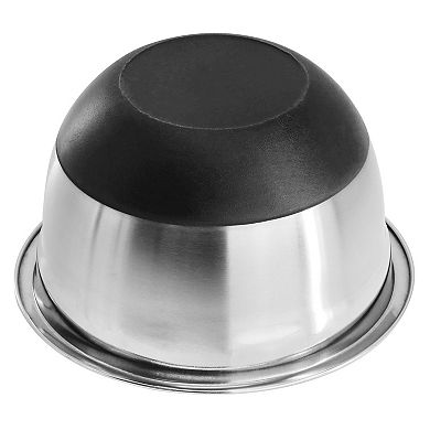 Oswalt 3 Piece Mixing Bowl Set with Non-Slip Bases in Silver