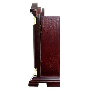 Bedford Clock Collection Redwood Mantel Clock with Chimes