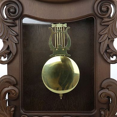 Bedford Clock Collection Chestnut Chiming Pendulum Wall Clock