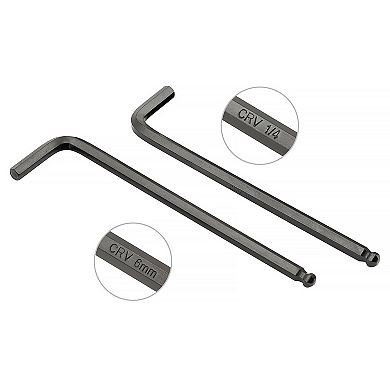 Mount 18PCS Extra Long Arm Ball End Hex Key Allen Wrench Set, Metric/SAE