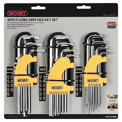 Allen Wrench Hex Key Set: Premium 27pcs Durable Hex Key Set with Grip