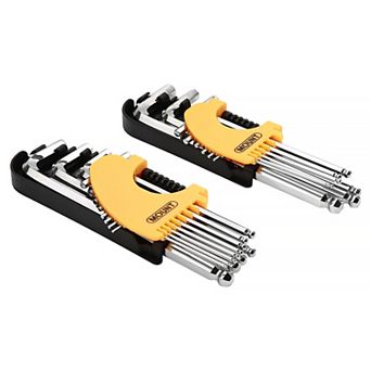 Mount 21 pc Long Arm Ball End Hex Key Allen Wrench Set, Metric/SAE