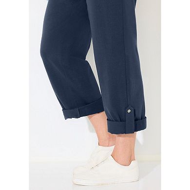 Catherines Women's Plus Size Suprema Studio Roll Tab Pant