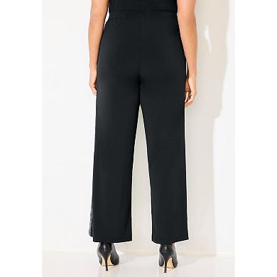 Catherines Women's Plus Size Sequin Stripe Pant