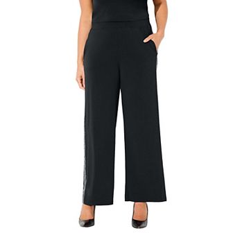 Catherines Women's Plus Size Sequin Stripe Pant