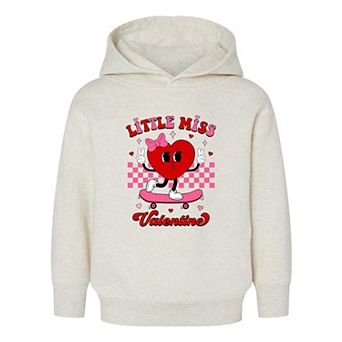 Little Miss Valentine Skateboard Toddler Graphic Hoodie