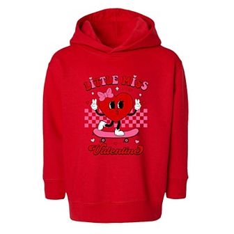 Little Miss Valentine Skateboard Toddler Graphic Hoodie