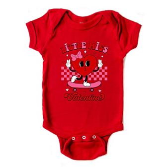 Little Miss Valentine Skateboard Baby Bodysuit